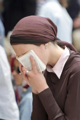 Jewish Woman Praying at Kotel